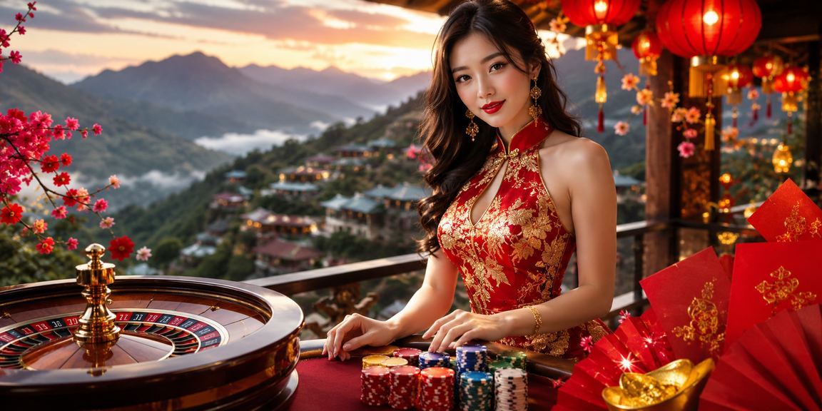 Khung cảnh Sapa với đèn lồng rực rỡ, hình ảnh minh họa trải nghiệm roulette trực tuyến