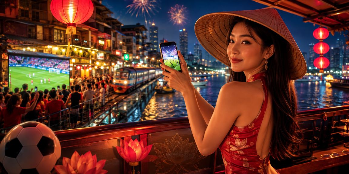 Không gian giải trí casino và cá cược trực tuyến tại Việt Nam với ánh đèn rực rỡ về đêm